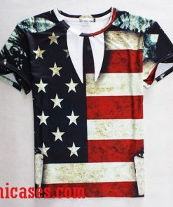 american flag full print shirt two side