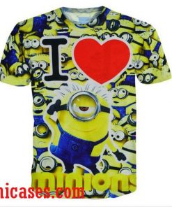 i love minion full print shirt two side