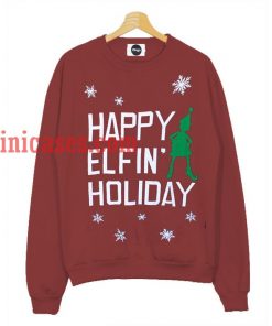 Happy elfin holiday maroon Sweatshirt