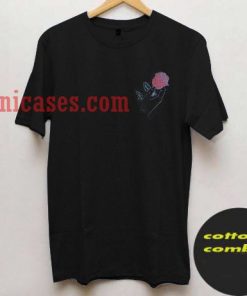 black rose in hand T shirt