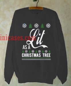 lit christmas tree Sweatshirt