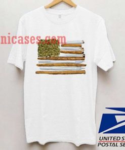 American flag weed joint T shirt