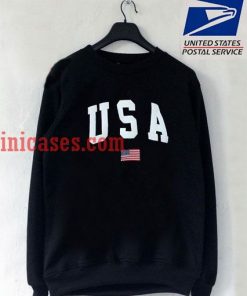 USA Flag Black Sweatshirt