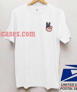 two fingers american flag T shirt