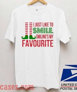 Smiling's My Favourite Christmas T shirt