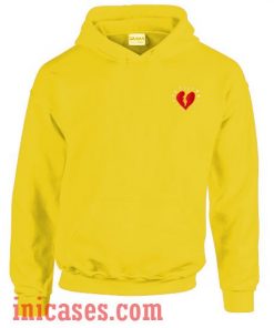 Broken Heart yellow Hoodie pullover