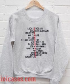 Stranger Things Cast Name Grey Sweatshirt Men And Women