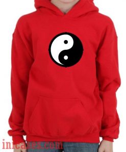 Yin Yang Logo Red Hoodie pullover