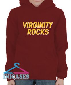 Virginity Rocks Maroon Hoodie pullover