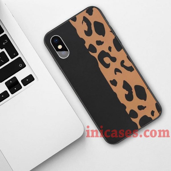 Half Black and Cheetah Phone Case For iPhone XS Max XR X 10 8 7 6 Samsung Note