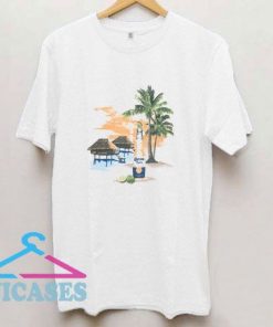 Corona Beach Scene Lvory T Shirt