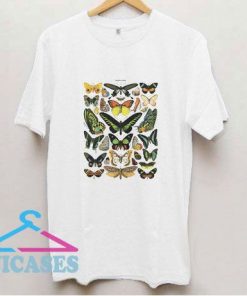 Vintage Butterfly Drawing T Shirt