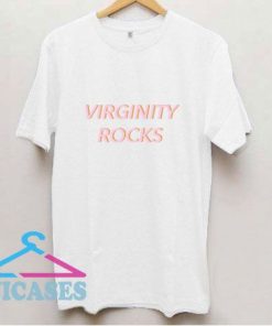 Virginity Rocks Pink Orange T Shirt