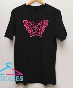 Pink Butterfly Printed T Shirt