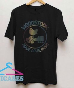 Woodstock Peace Love Music Technicolor Birdie T Shirt
