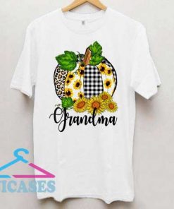 Grandma Leopard Pumpkin With Sunflower T Shirt