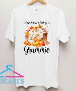 Happiness Is Being A Grammie Cute Thanksgiving Christmas T Shirt