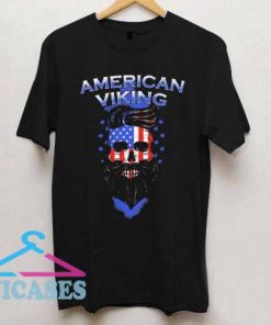 Skull American Flag Viking T Shirt