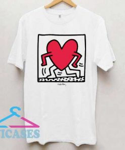 Walking Heart K Haring T Shirt