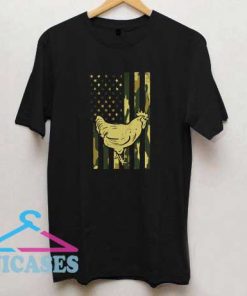 Camo Flag Chicken Military T Shirt