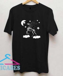 Halloween Moon Stars Unicorn Skeleton T Shirt