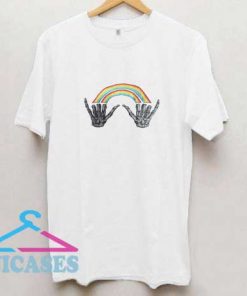 Rainbow Skeleton Hand T Shirt