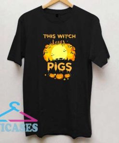 This Witch Loves Pigs Pumpkin Halloween T Shirt