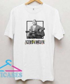 Kurt Cobain Flower Guitar Photo T Shirt