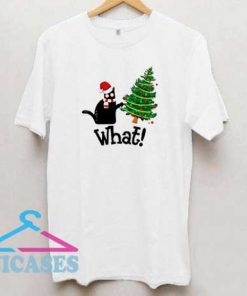 Black Cat What Christmas Tree T Shirt