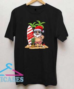 Christmas Santa Hawaiian Surfing T Shirt