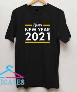 Happy New Year 2021 Stripe T Shirt