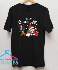 Merry Chrismask Santa Reindeer T Shirt