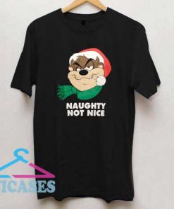 Naughty Not Nice Christmas Taz T Shirt