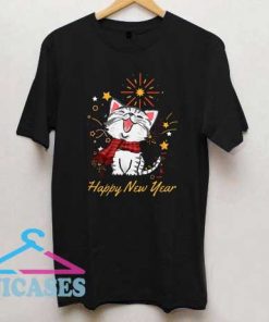 Pretty Cat Happy New Year T Shirt