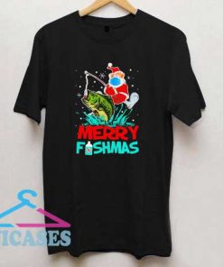 Santa Fishing Merry Fishmas T Shirt