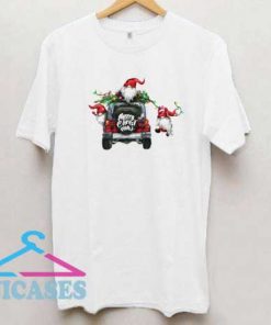 Santa Riding Trucker Merry Christmas T Shirt