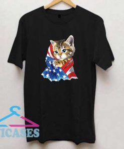 American Flag Kitty T Shirt